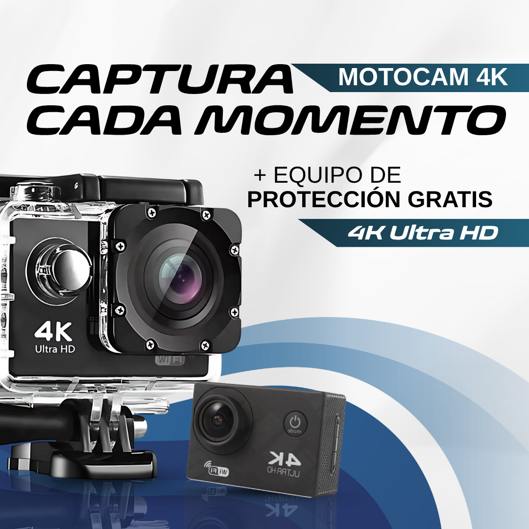 Motocam 4K + Equipo de Protecion y Soporte Para Casco GRATIS 🎁