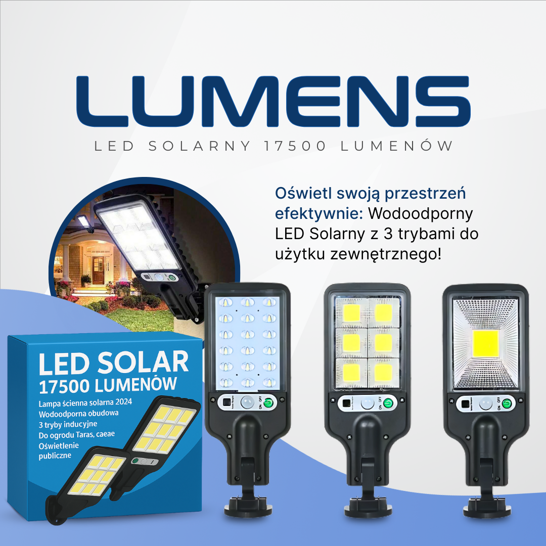 Zestaw solarny: LED SOLAR 17500 LUMENÓW - Kup 1 i otrzymaj 3 GRATIS 🎁