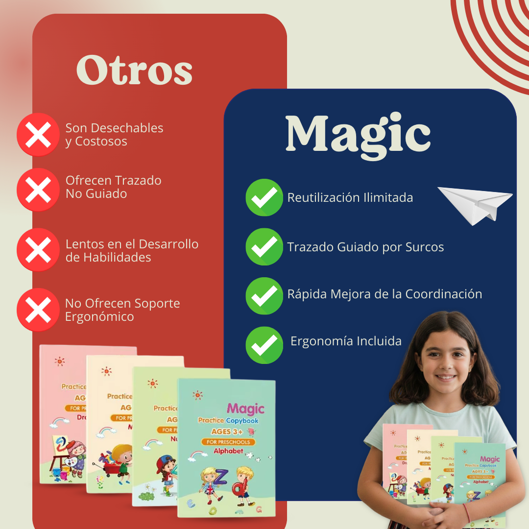 Magic Book Caligrafia Inteligente - Compre 1 llevate 4 GRATIS